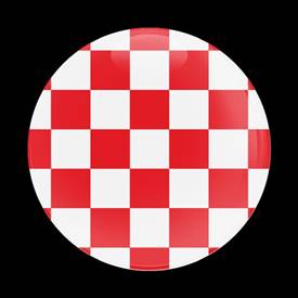 Magnetic Car Grille Dome Badge-Flag Checker Red
