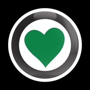 Magnetic Car Grille Dome Badge-Girl Heart 102 Green