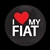 Magnetic Car Grille Dome Badge-I Love My FIAT Black