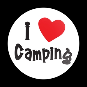 Magnetic Car Grille Dome Badge-I Love Camping 01