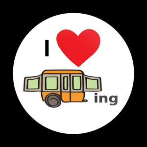 Magnetic Car Grille Dome Badge-I Love Camping 02