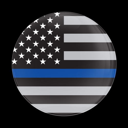 Magnetic Car Grille Dome Badge-THIN BLUE LINE FLAG US