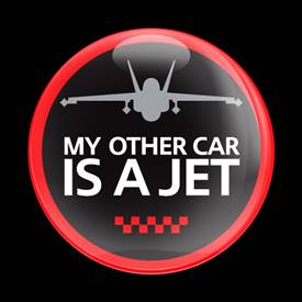 Magnetic Car Grille Dome Badge - A JET
