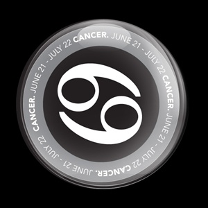 Magnetic Car Grille Dome Badge - Astrology Cancer
