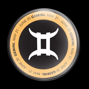 Magnetic Car Grille Dome Badge - Astrology Gemini