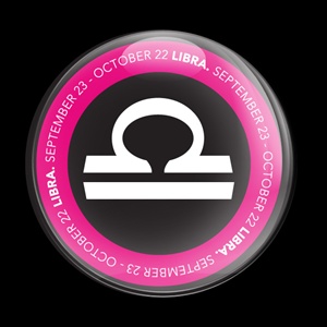 Magnetic Car Grille Dome Badge - Astrology Libra