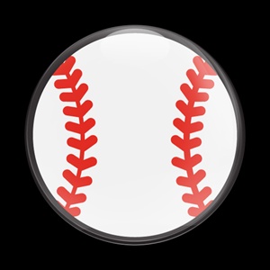 Magnetic Car Grille Dome Badge - Sports Baseball 01