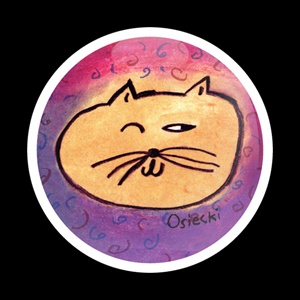 Magnetic Car Grille Dome Badge - Cat Wink