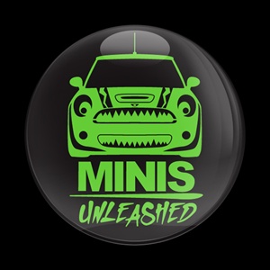 Magnetic Car Grille Dome Badge - Club MINIS Unleashed 1