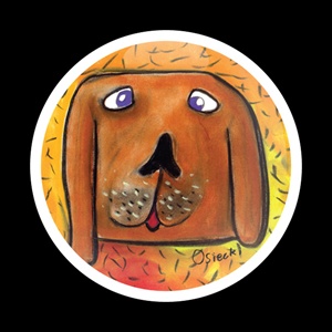 Magnetic Car Grille Dome Badge - Dog Gus