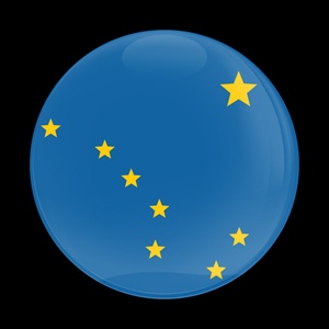 Magnetic Car Grille Dome Badge-Flag Alaska