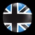 Magnetic Car Grille Dome Badge-Flag BlackJack Blue