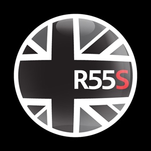 Magnetic Car Grille Dome Badge-Flag BlackJack R55S