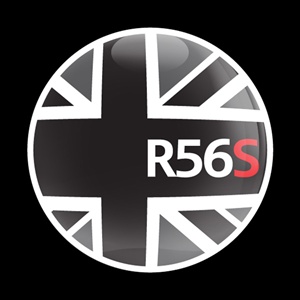Magnetic Car Grille Dome Badge-Flag BlackJack R56S
