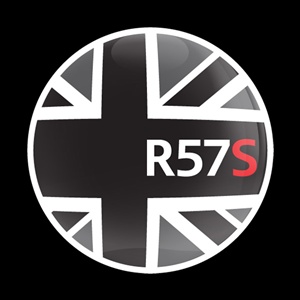 Magnetic Car Grille Dome Badge-Flag BlackJack R57S