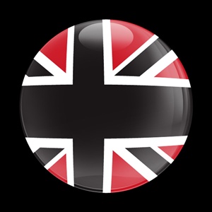 Magnetic Car Grille Dome Badge-Flag BlackJack Red