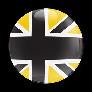 Magnetic Car Grille Dome Badge-Flag BlackJack Yellow