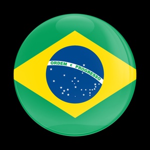 Magnetic Car Grille Dome Badge-Flag Brazil
