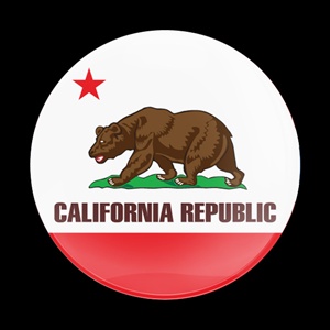 Magnetic Car Grille Dome Badge-Flag California