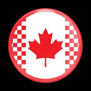Magnetic Car Grille Dome Badge-Flag Canada MINI