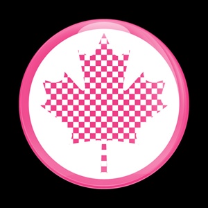 Magnetic Car Grille Dome Badge-Flag Canada MINI Pink