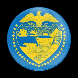 Magnetic Car Grille Dome Badge-Flag Oregon US State