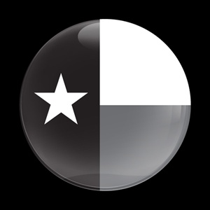 Magnetic Car Grille Dome Badge-Flag Texas BlackJack
