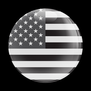 Magnetic Car Grille Dome Badge-Flag US BlackJack
