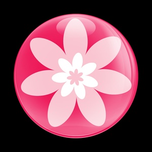Magnetic Car Grille Dome Badge-Flower 01