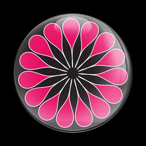 Magnetic Car Grille Dome Badge-Flower 11