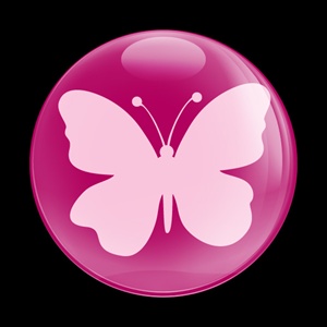 Magnetic Car Grille Dome Badge-Butterfly Pink