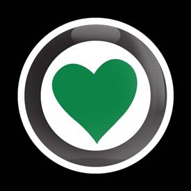 Magnetic Car Grille Dome Badge-Girl Heart 102 Green