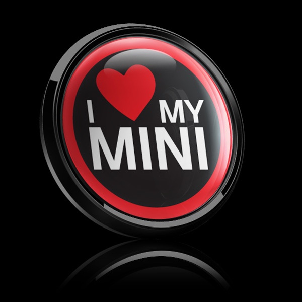 Dome Badge-I Love My MINI Red
