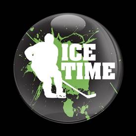 Magnetic Car Grille Dome Badge-Sports Ice Time 01