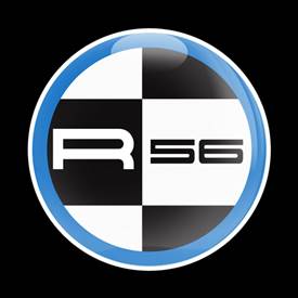 Magnetic Car Grille Dome Badge-MINI R56 Blue