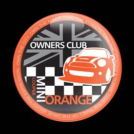 Magnetic Car Grille Dome Badge-MINI Owners Club Orange