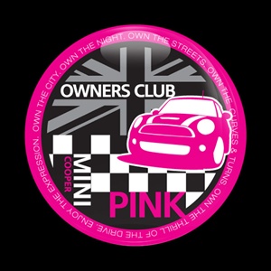Magnetic Car Grille Dome Badge-MINI Owners Club Pink