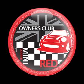 Magnetic Car Grille Dome Badge-MINI Owners Club Red