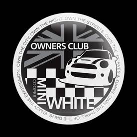 Magnetic Car Grille Dome Badge-MINI Owners Club White