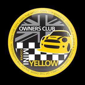 Magnetic Car Grille Dome Badge-MINI Owners Club Yellow