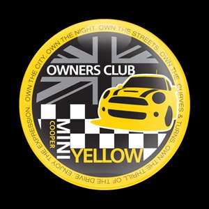 Magnetic Car Grille Dome Badge-MINI Owners Club Yellow