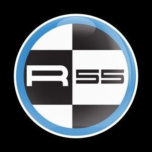 Magnetic Car Grille Dome Badge-MINI R55 Blue