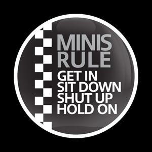 Magnetic Car Grille Dome Badge-MINI Rule 01 White