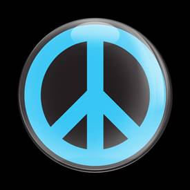Magnetic Car Grille Dome Badge-Sign Peace Blue