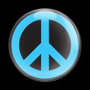 Magnetic Car Grille Dome Badge-Sign Peace Blue