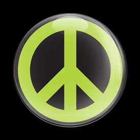 Magnetic Car Grille Dome Badge-Sign Peace Green