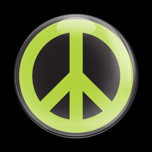 Magnetic Car Grille Dome Badge-Sign Peace Green
