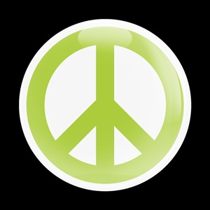 Magnetic Car Grille Dome Badge-Sign Peace Green