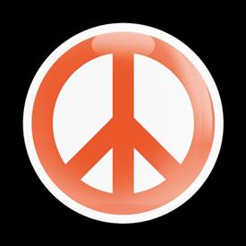 Magnetic Car Grille Dome Badge-Sign Peace Orange