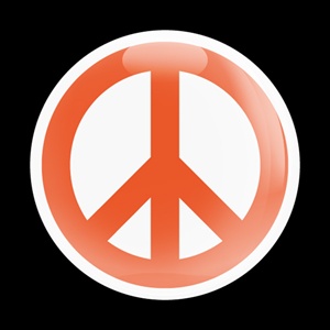Magnetic Car Grille Dome Badge-Sign Peace Orange